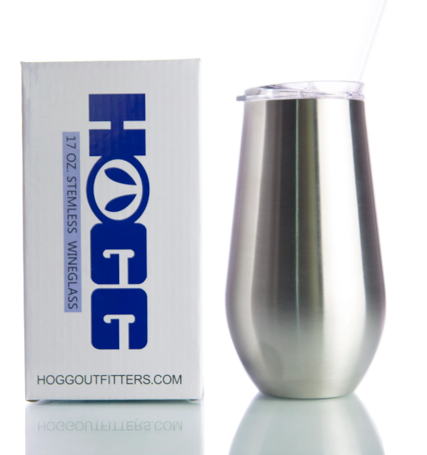 17oz Steamless Wine Glass w/Straw