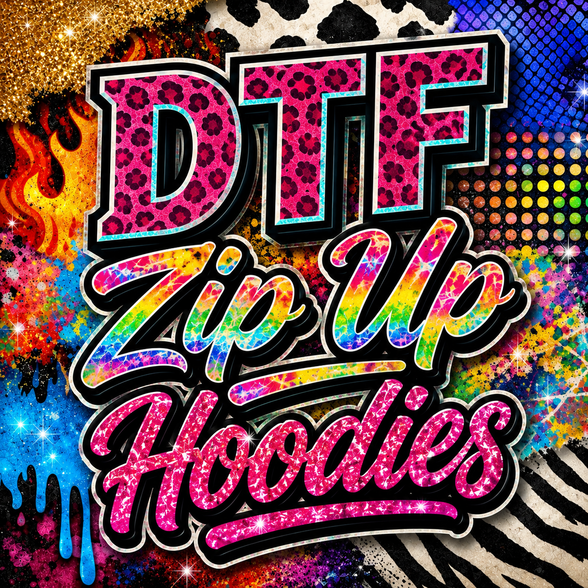 Custom DTF Zip-Up Sweatshirt