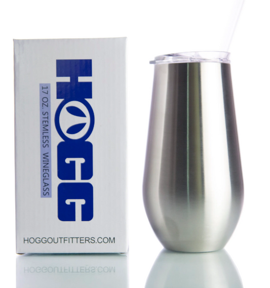 17oz Steamless Wine Glass w/Straw